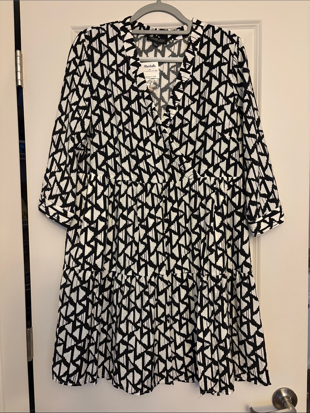 Rachel Zoe Black and White Geometric Mini Dress
